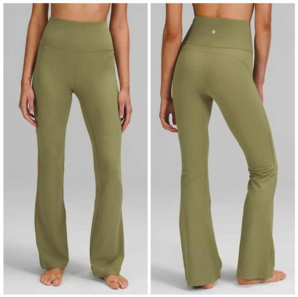 Brand New Lululemon Groove Pant Super High Rise Flare in Bronzed Green SIZE 0